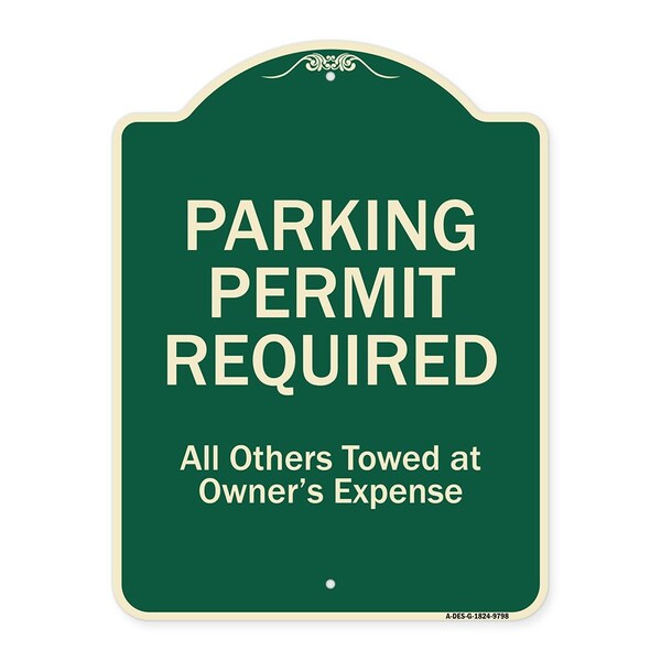 Designer Series-Parking Permit Required All Others Towed Owners Expense, 18" L, 24" H, G-1824-9798